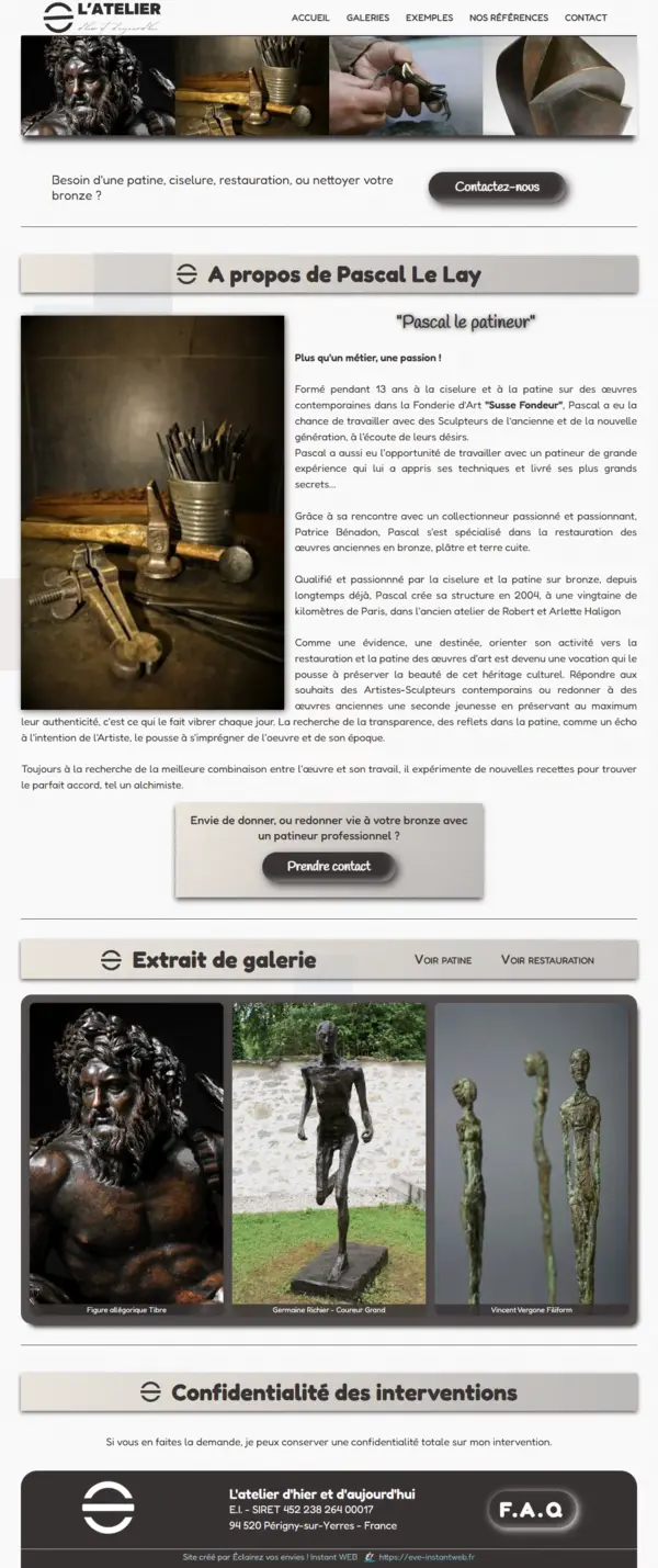 Visuel version desktop d'un site d'un patineur professionnel Pascal Le Lay